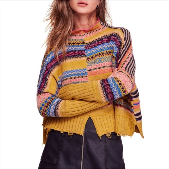 Sweaters - Free People - NWT - all the pattern mock sweater